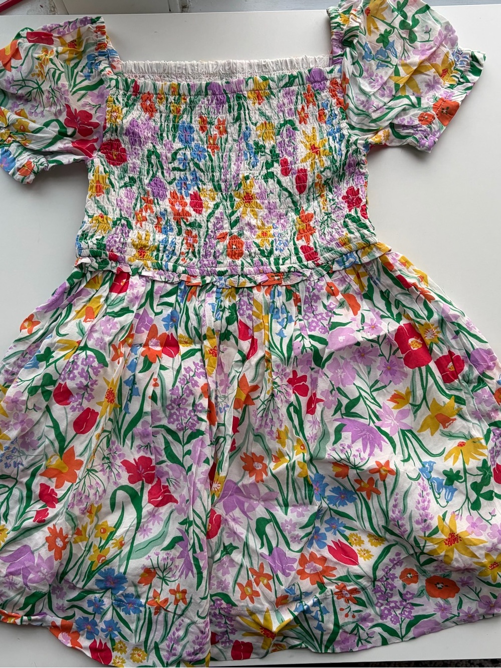 Mini Boden 4-5Y EUC Girls' Floral Smocked Dress - Multicolor